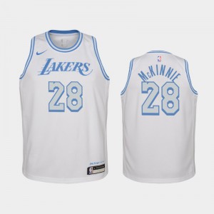 Youth Alfonzo McKinnie #28 White City 2020-21 Los Angeles Lakers Jersey 996186-379
