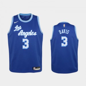 Youth Anthony Davis #3 Hardwood Classics Los Angeles Lakers Blue 2020-21 Jerseys 695903-788