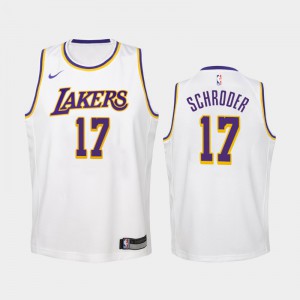 Youth Dennis Schroder #17 White 2020-21 Los Angeles Lakers Association Jerseys 730647-660