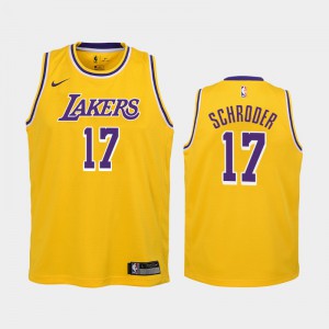 Youth Dennis Schroder #17 Icon Los Angeles Lakers 2020-21 Yellow Jersey 873450-411