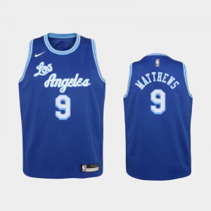 Youth(Kids) Wesley Matthews #9 2020-21 Blue Los Angeles Lakers Hardwood Classics Jersey 997897-448