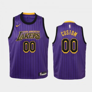 Youth(Kids) #00 Custom 2018-19 Los Angeles Lakers City Purple Jersey 262818-898