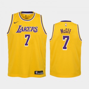 Youth JaVale McGee #7 Los Angeles Lakers Gold Icon 2019 season Jerseys 418548-801