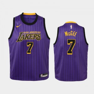 Youth(Kids) JaVale McGee #7 2018-19 City Los Angeles Lakers Purple Jerseys 240249-670