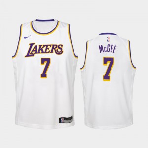 Youth(Kids) JaVale McGee #7 2018-19 Los Angeles Lakers Association White Jerseys 715735-847