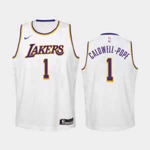 Youth(Kids) Kentavious Caldwell-Pope #1 White 2018-19 Association Los Angeles Lakers Jersey 747037-625