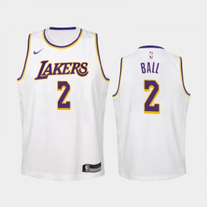Youth(Kids) Lonzo Ball #2 Los Angeles Lakers Association White 2018-19 Jerseys 226369-403