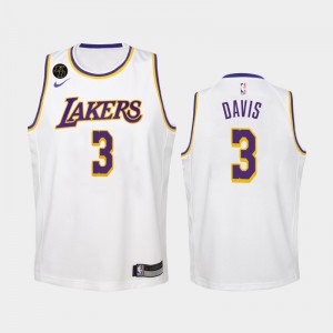 Youth Anthony Davis #3 Association 2020 Remember Kobe Bryant Los Angeles Lakers White Jerseys 372121-688