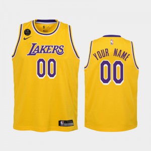 Youth(Kids) #00 Icon Gold Custom 2020 Remember Kobe Bryant Los Angeles Lakers Jerseys 283137-498