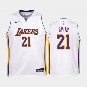 Youth J.R. Smith #21 Los Angeles Lakers 2019-20 Association White Jerseys 947954-838