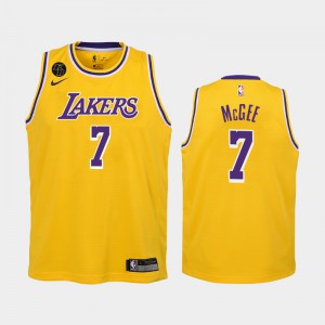 Youth(Kids) JaVale McGee #7 2020 Remember Kobe Bryant Gold Los Angeles Lakers Icon Jersey 583063-158