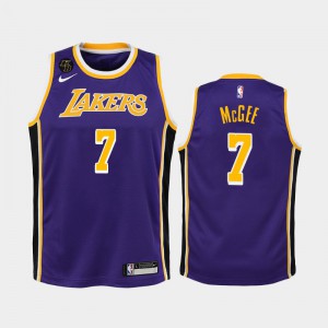 Youth(Kids) JaVale McGee #7 Purple Los Angeles Lakers 2020 Remember Kobe Bryant Statement Jerseys 691471-824