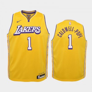 Youth(Kids) Kentavious Caldwell-Pope #1 2019-20 Los Angeles Lakers City Gold Jerseys 230384-905