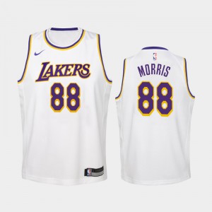 Youth(Kids) Markieff Morris #88 Los Angeles Lakers 2019-20 White Association Jersey 416172-758